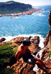 Abseiling down the Western Head